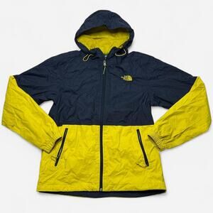 The North Face Yellow Navy Windbreaker Jacket Men’s Small Hooded
